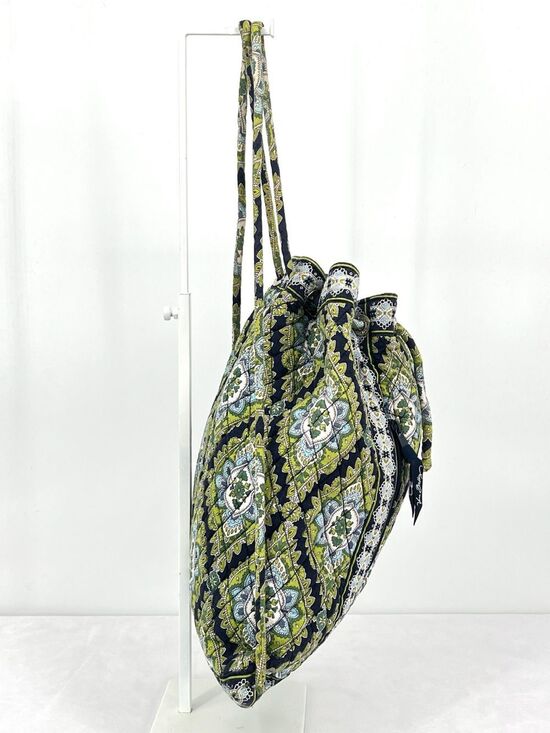 Vera Bradley Ditty Bag Portobello Blue Green Road Cotton Drawstring Backpack main image 5
